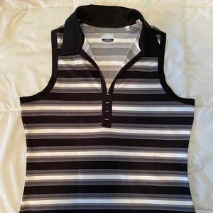 🤍 Callaway striped golf shirt, v neck, monotone